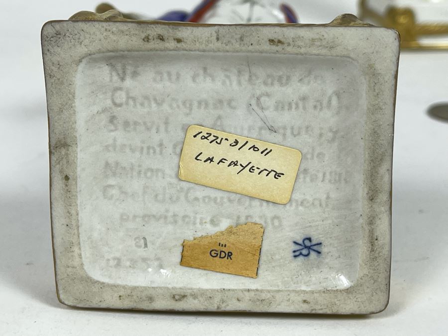 JUST ADDED - Collection Of Six Vintage German Democratic Republic (GDR) Hand Painted Saxon Porcelain French Napoleonic Soldier Figurines From Scheibe Alsbach - Thuringia Signed 10H [Photo 20]