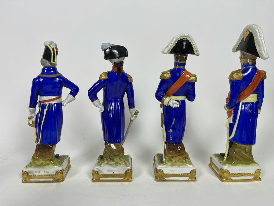 JUST ADDED - Collection Of Six Vintage German Democratic Republic (GDR) Hand Painted Saxon Porcelain French Napoleonic Soldier Figurines From Scheibe Alsbach - Thuringia Signed 10H [Photo 17]