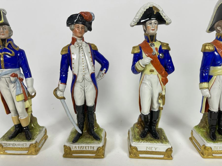 JUST ADDED - Collection Of Six Vintage German Democratic Republic (GDR) Hand Painted Saxon Porcelain French Napoleonic Soldier Figurines From Scheibe Alsbach - Thuringia Signed 10H [Photo 14]