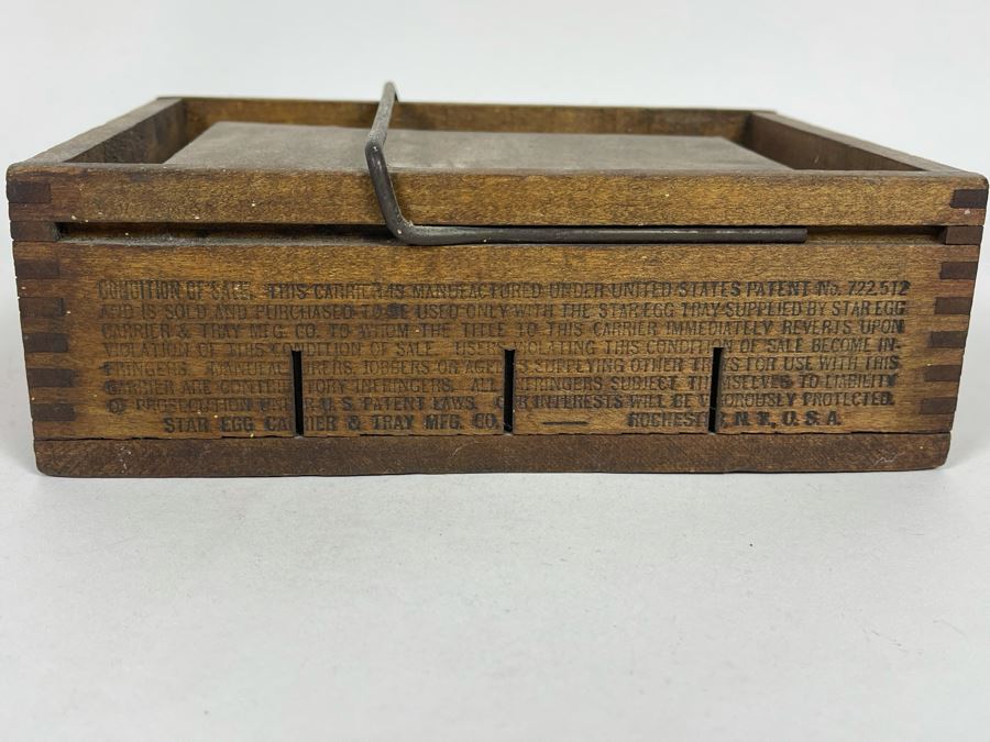 JUST ADDED - Vintage Wooden Star Egg Carrier 6.5W X 8D X 3H [Photo 7]