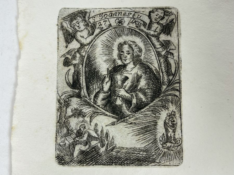 JUST ADDED - Small Antique Etching 2.25W X 3H [Photo 3]