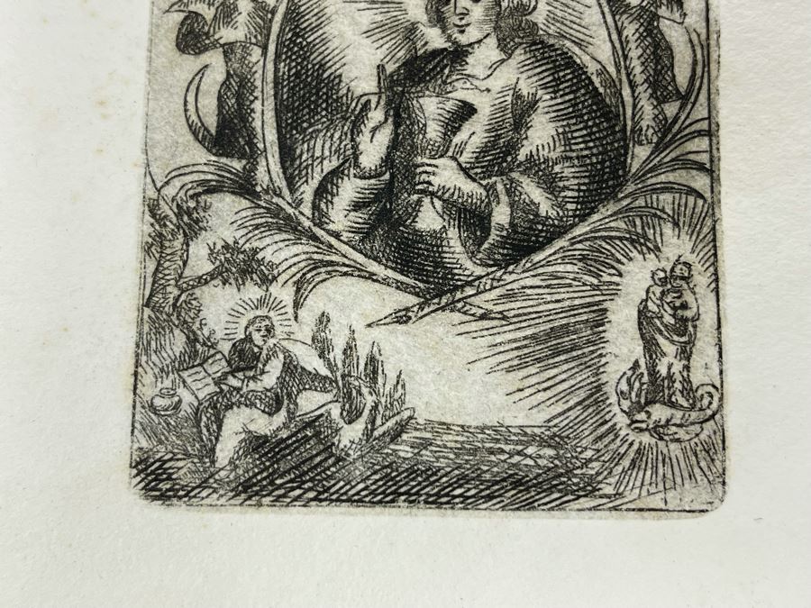 JUST ADDED - Small Antique Etching 2.25W X 3H [Photo 5]