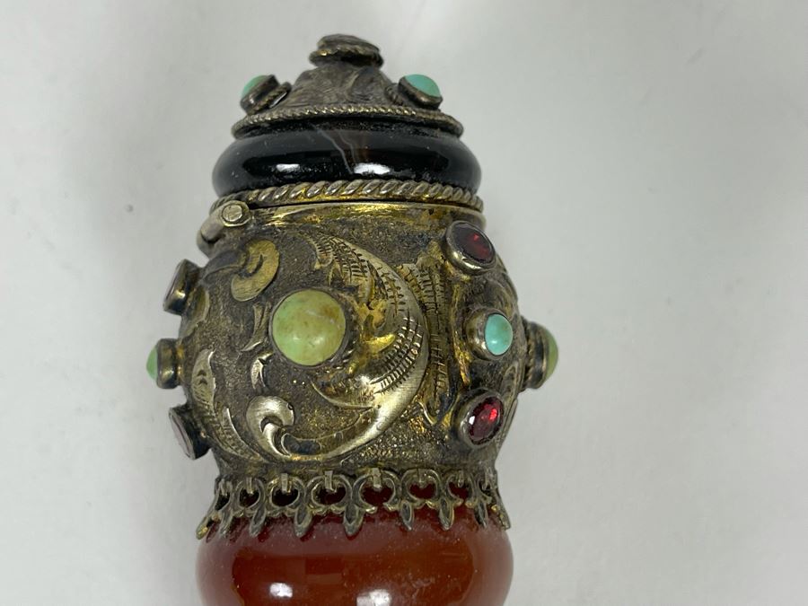 JUST ADDED - Stunning Antique 1850 Austrian Jeweled Silver Gilt Perfume ...