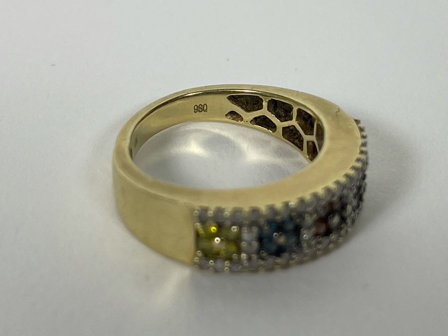 10K Gold Diamond Ring (Slightly Bent In Back) Size 6 4.6g [Photo 9]