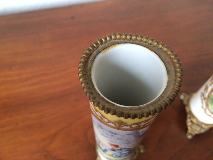 Pair Vases, Bearing Meissen Mark, Ormolu [Photo 9]