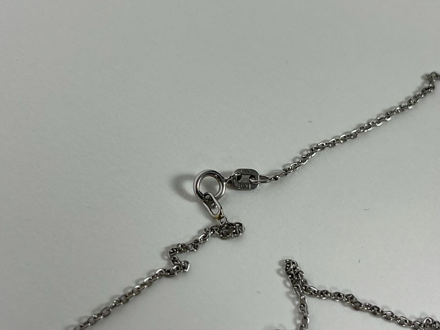 Platinum 950 Cross Pendant With Rose Cut Diamonds And Plantinum 950 18' Chain Necklace 5.3g Estimate $660-$990 [Photo 13]