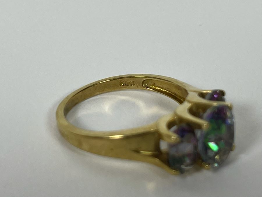 10K Gold Mystic Topaz Ring Size 7.5 3.4g [Photo 10]