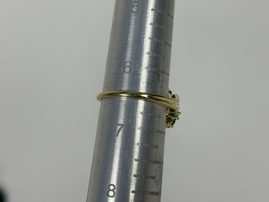 14K Gold Ruby Emerald Sapphire Diamond Ring Size 6.5 2.8g Estimate $400-$600 [Photo 11]