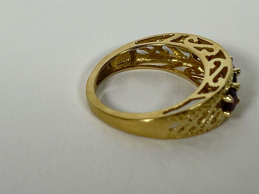 14K Gold Multi-Gem Ring Size 6.25 3.4g [Photo 10]
