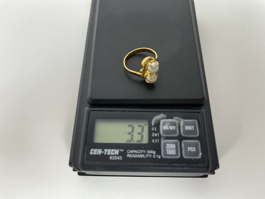 14K Gold Pearl Ring Size 6.25 3.3g [Photo 10]