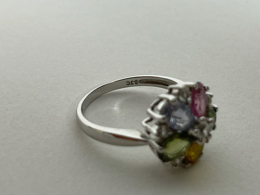 14K Gold Multi-Color Sapphire Zircon Ring Size 7.25 3.7g Estimate $600-$900 [Photo 12]