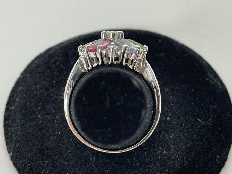 14K Gold Multi-Color Sapphire Zircon Ring Size 7.25 3.7g Estimate $600-$900 [Photo 9]