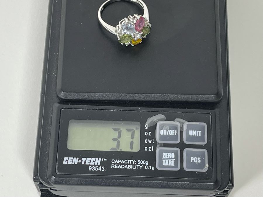 14K Gold Multi-Color Sapphire Zircon Ring Size 7.25 3.7g Estimate $600-$900 [Photo 15]