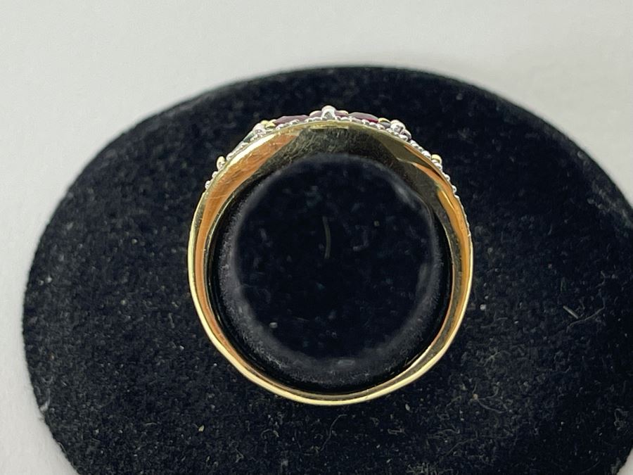 14K Gold Ruby Emerald Sapphire Diamond Ring Size 7.25 3.8g Estimate $550-$825 [Photo 7]