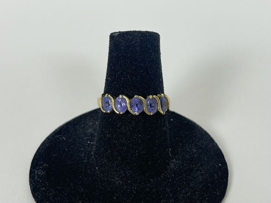 10K Gold Tanzanite Ring Size 6.25 1.7g [Photo 5]