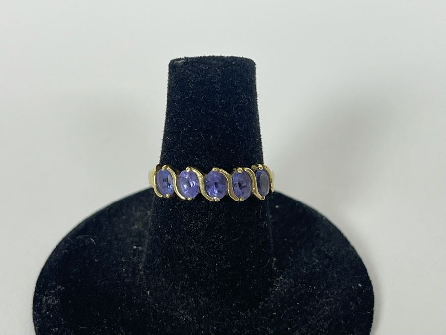 10K Gold Tanzanite Ring Size 6.25 1.7g [Photo 4]
