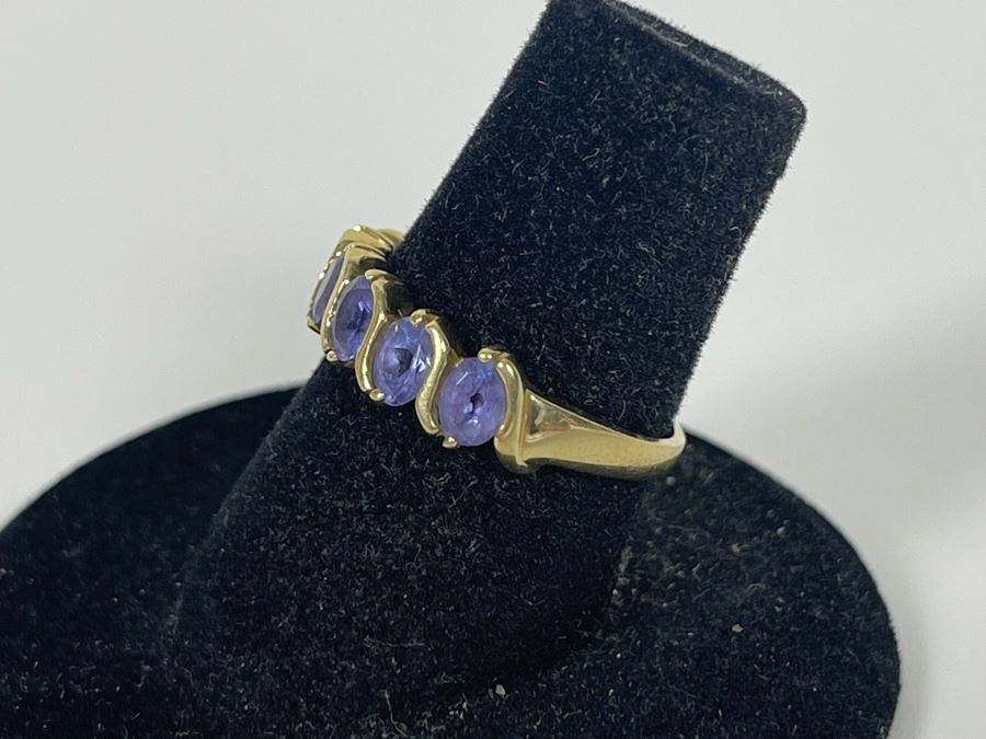 10K Gold Tanzanite Ring Size 6.25 1.7g [Photo 7]