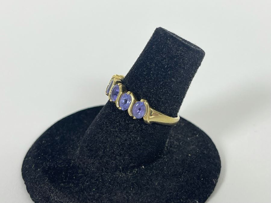 10K Gold Tanzanite Ring Size 6.25 1.7g [Photo 6]