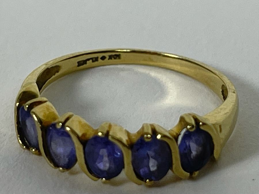 10K Gold Tanzanite Ring Size 6.25 1.7g [Photo 10]