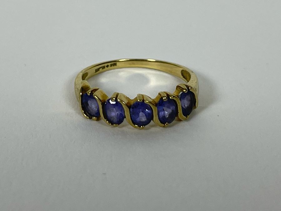 10K Gold Tanzanite Ring Size 6.25 1.7g [Photo 9]