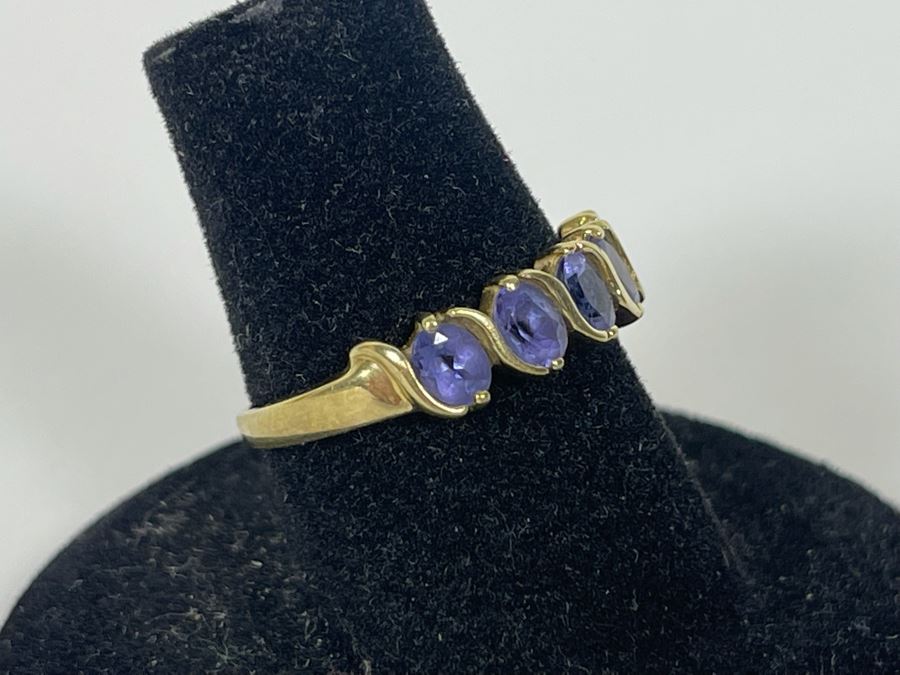 10K Gold Tanzanite Ring Size 6.25 1.7g [Photo 3]
