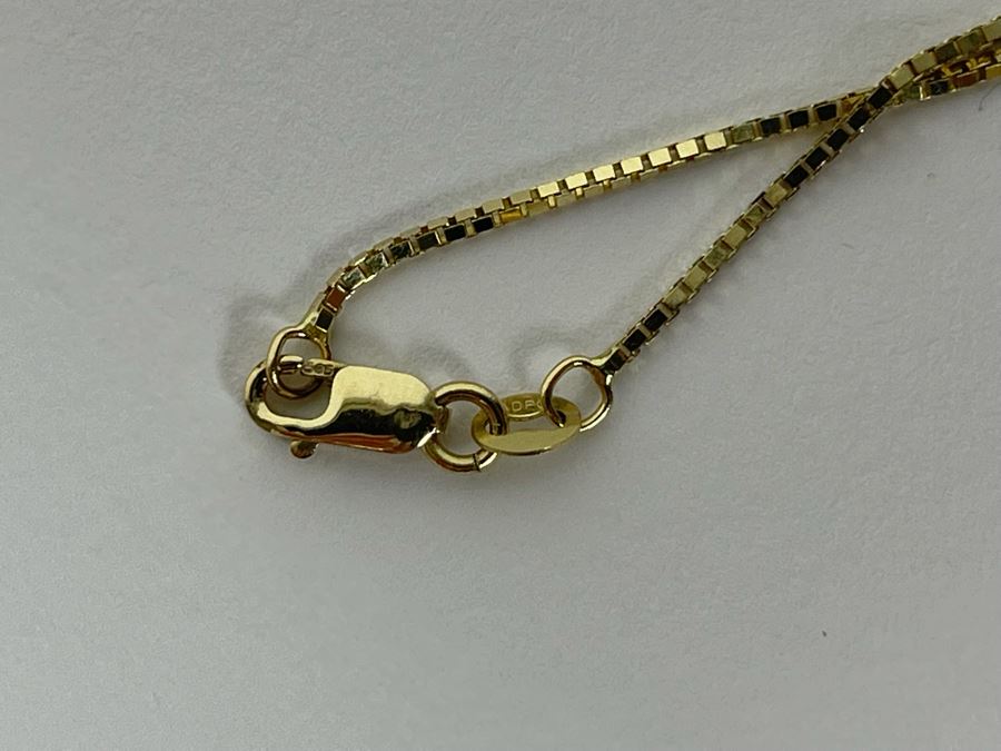 14K Gold Pearl Pendant With 14K Gold 16' Chain Necklace 5.2g [Photo 7]