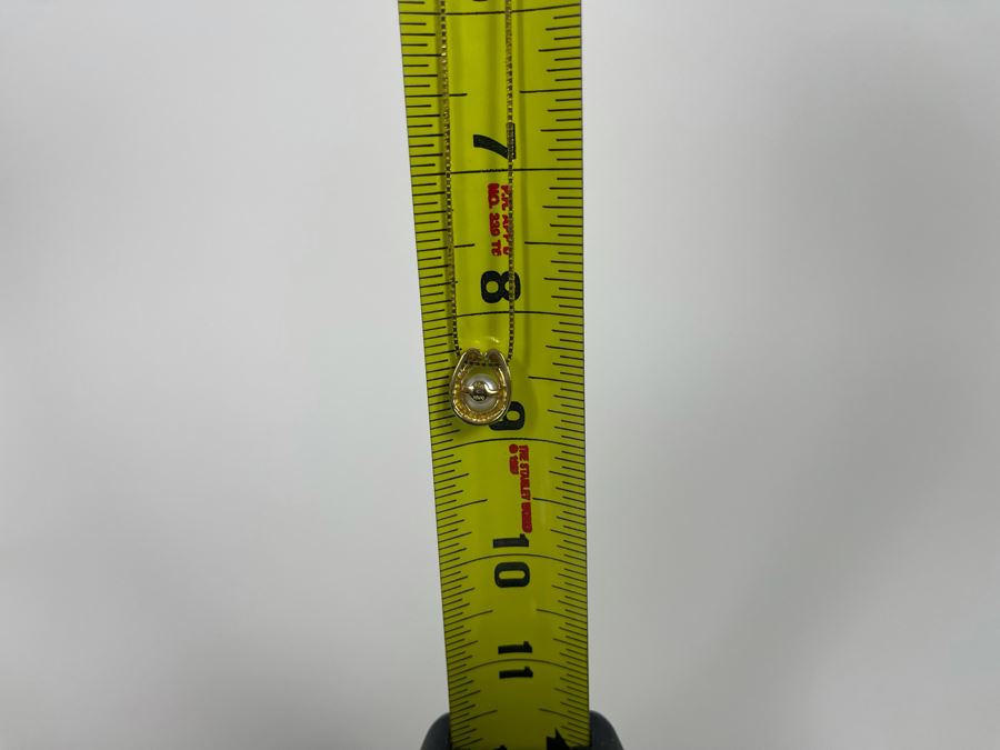 14K Gold Pearl Pendant With 14K Gold 16' Chain Necklace 5.2g [Photo 9]