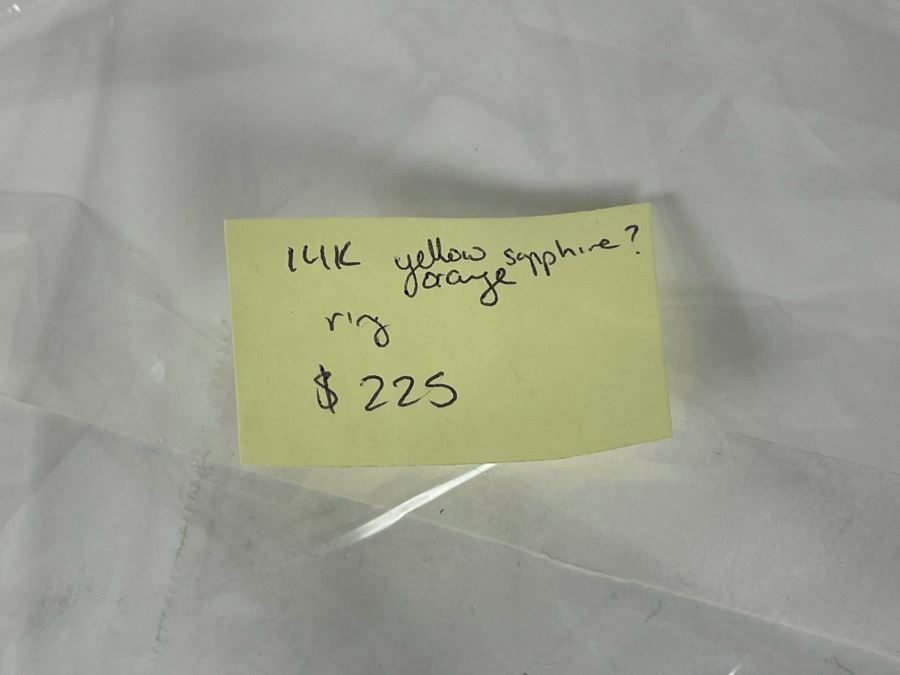 14K Gold Yellow Orange Sapphire? Ring Size 7 2.4g [Photo 13]