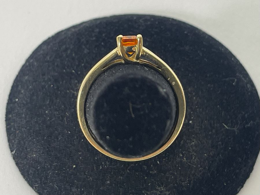 14K Gold Yellow Orange Sapphire? Ring Size 7 2.4g [Photo 8]