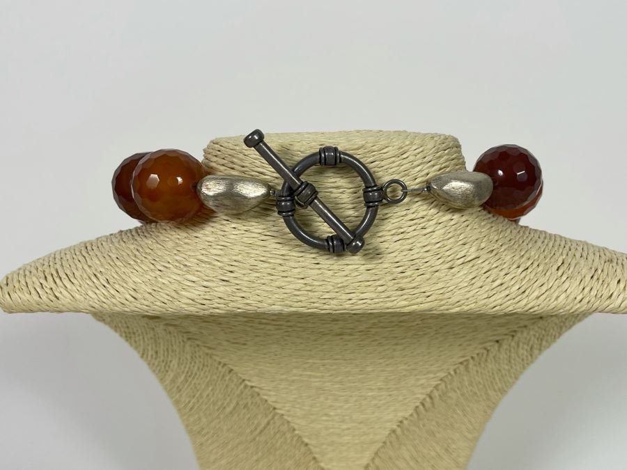 Large Faceted Carnelian Agate 18' Necklace [Photo 7]