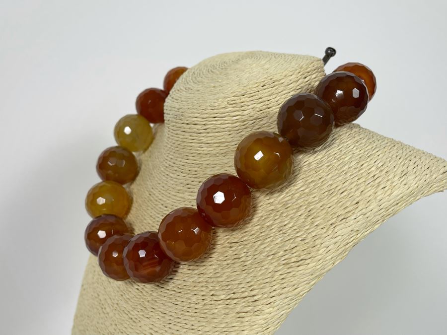 Large Faceted Carnelian Agate 18' Necklace [Photo 6]