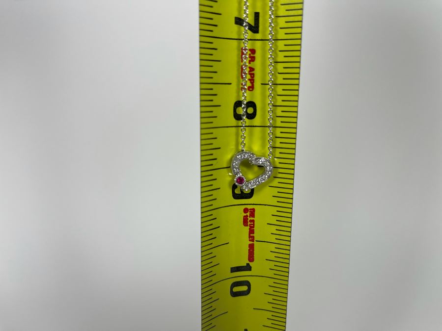 14K Gold Diamond Ruby Pendant With 14K Gold 17' Chain Necklace 4.1g Estimate $500-$750 [Photo 10]