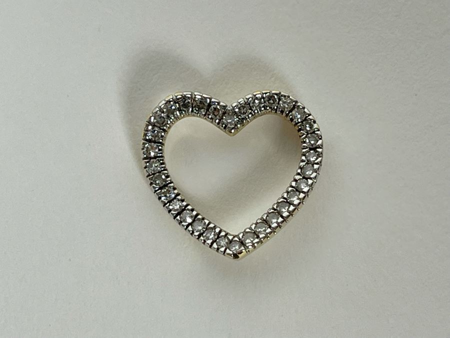 14K Gold Diamond Heart Pendant 1.3g [Photo 14]