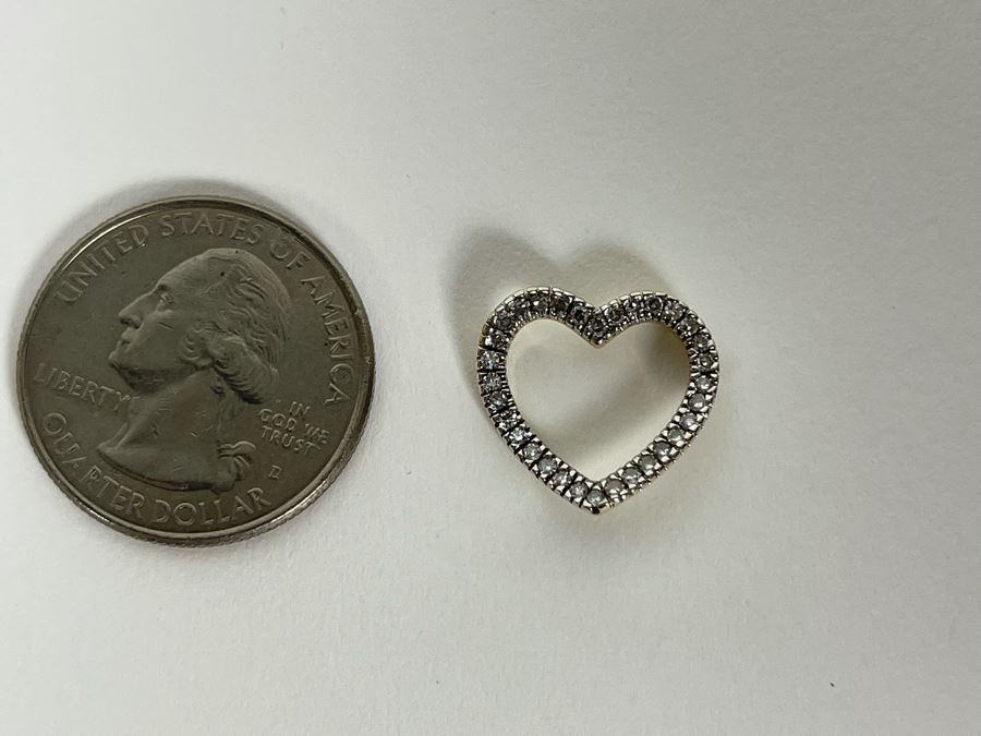 14K Gold Diamond Heart Pendant 1.3g [Photo 11]