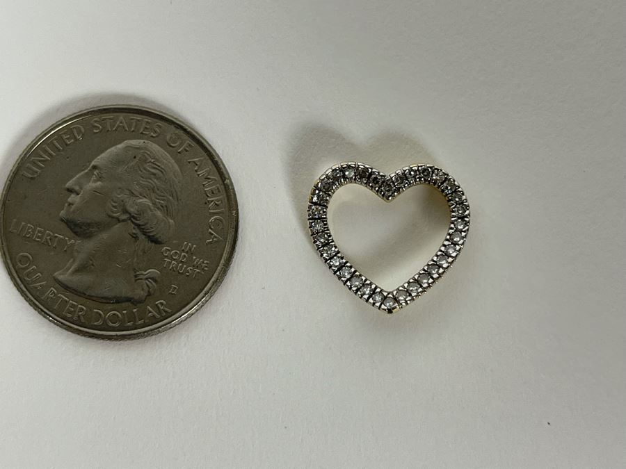 14K Gold Diamond Heart Pendant 1.3g [Photo 10]
