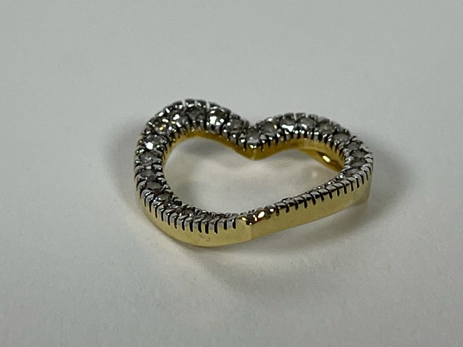 14K Gold Diamond Heart Pendant 1.3g [Photo 7]