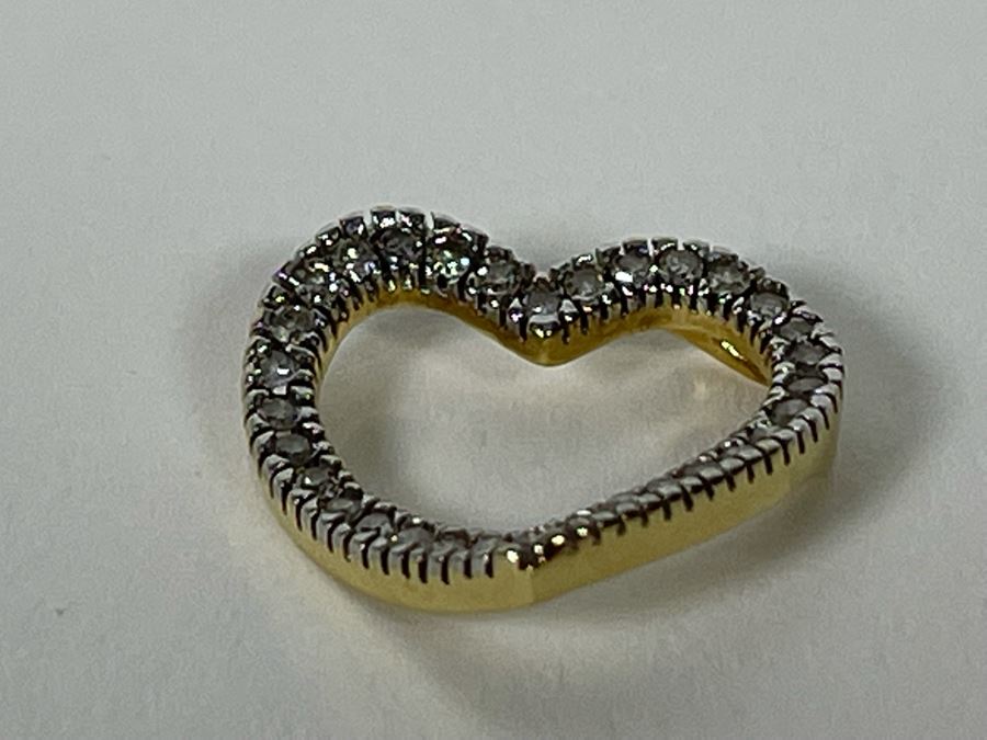14K Gold Diamond Heart Pendant 1.3g [Photo 9]