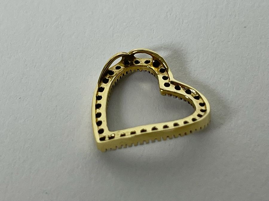 14K Gold Diamond Heart Pendant 1.3g [Photo 15]