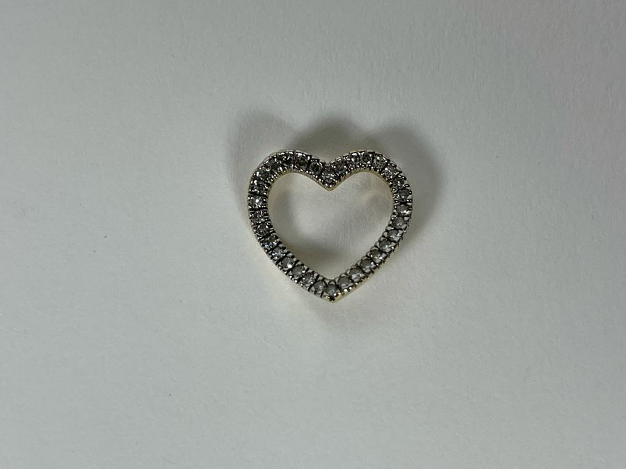 14K Gold Diamond Heart Pendant 1.3g [Photo 13]