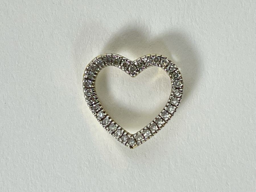 14K Gold Diamond Heart Pendant 1.3g [Photo 3]