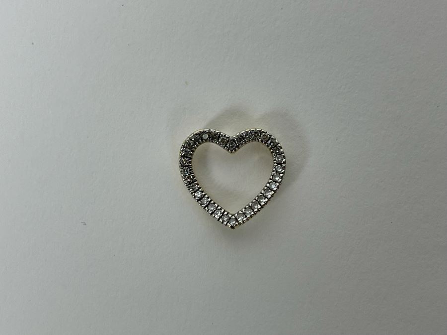 14K Gold Diamond Heart Pendant 1.3g [Photo 5]