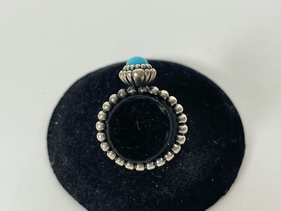 Sterling Silver Turquoise By Allurez Size 4.25 2.9g [Photo 8]