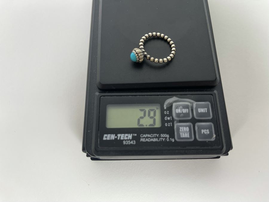 Sterling Silver Turquoise By Allurez Size 4.25 2.9g [Photo 10]