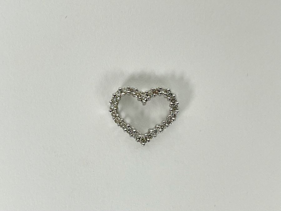 10K Gold Diamond Heart Pendant 1.3g [Photo 3]