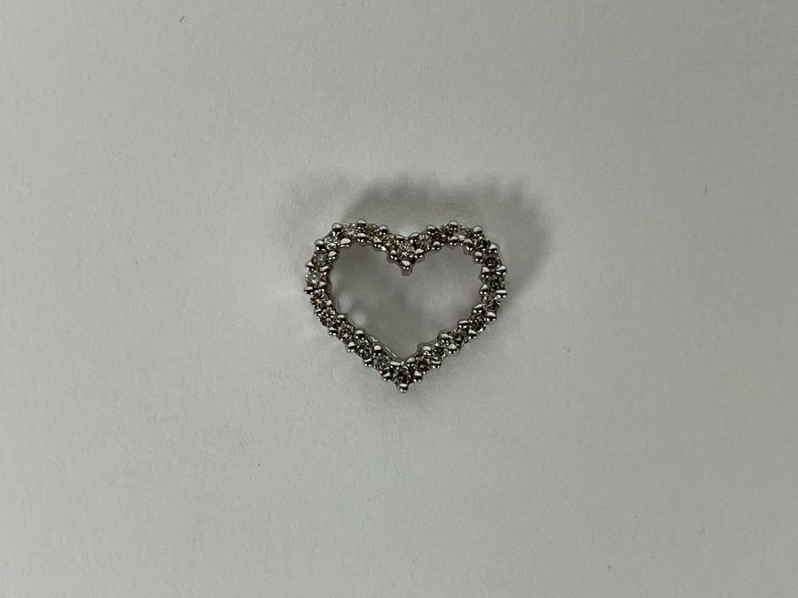 10K Gold Diamond Heart Pendant 1.3g [Photo 4]