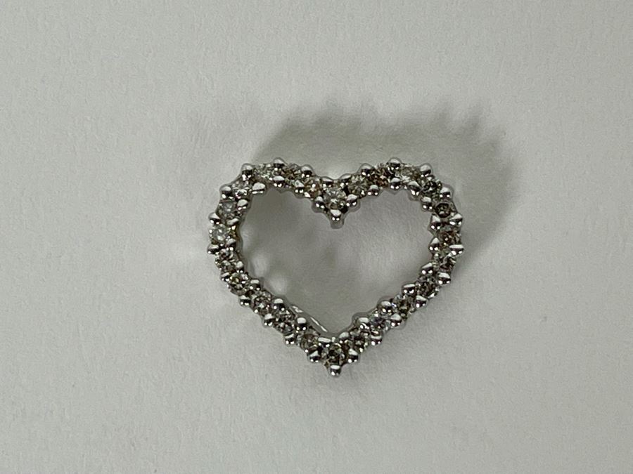 10K Gold Diamond Heart Pendant 1.3g [Photo 2]