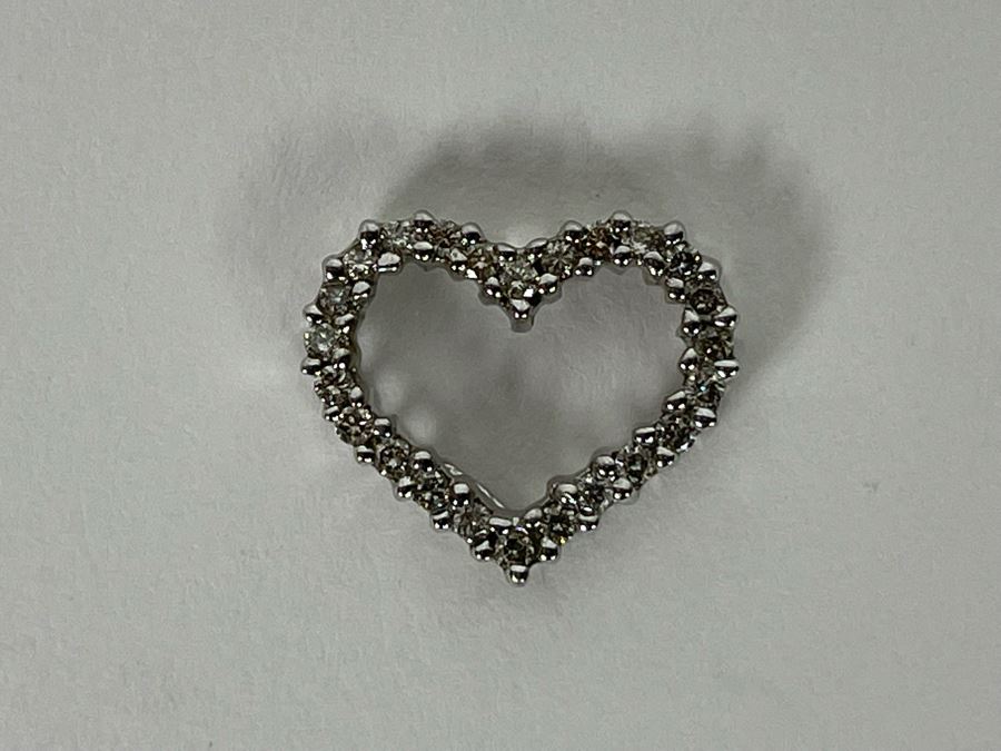 10K Gold Diamond Heart Pendant 1.3g [Photo 5]
