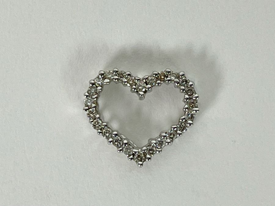 10K Gold Diamond Heart Pendant 1.3g [Photo 1]