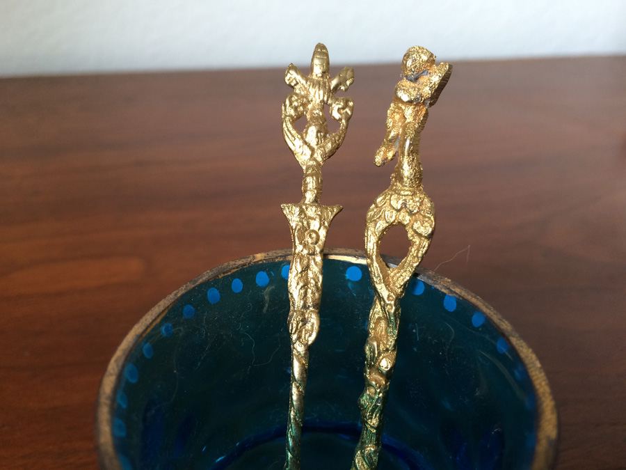 Blue Glass tooth pick holder.   [Photo 2]