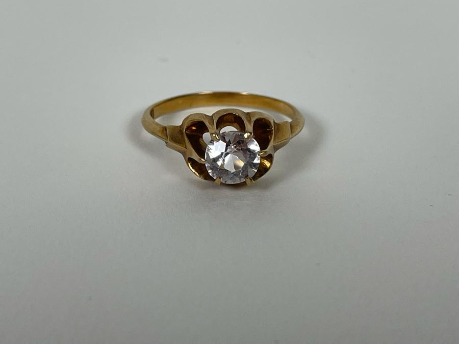 10K Gold Zircon Ring Size 7.25 2.5g [Photo 8]